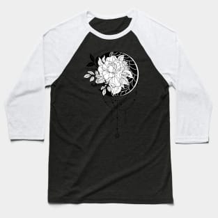 Wonderful moon with flower, lineart Baseball T-Shirt